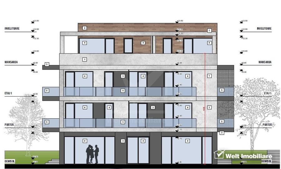 Apartament 1 cam decomandat, imobil nou Apahida zona centrala - 2