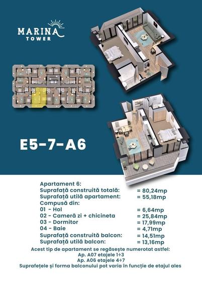 Apartament cu 2 camere semidecomandat în Nord