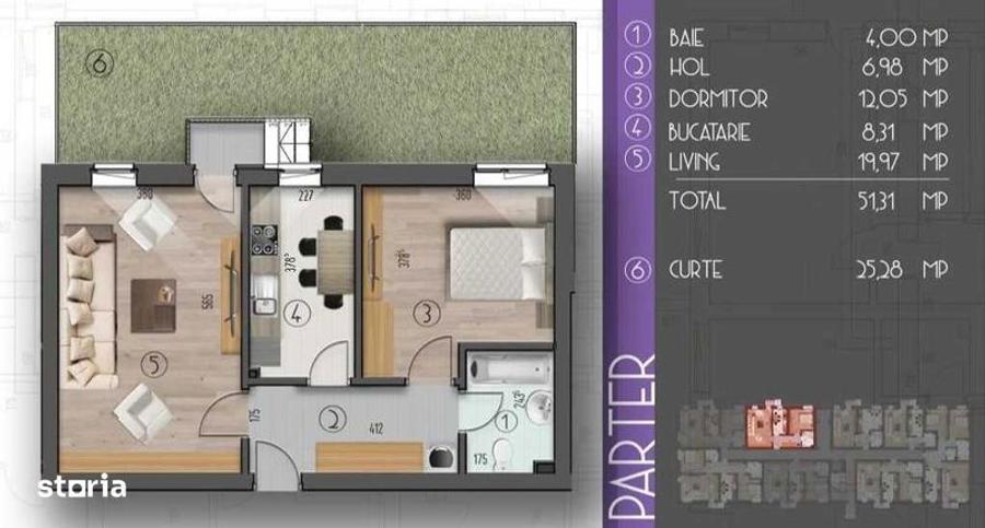 Inchiriez apartament 2 camere + curte | Popesti Leordeni - 1