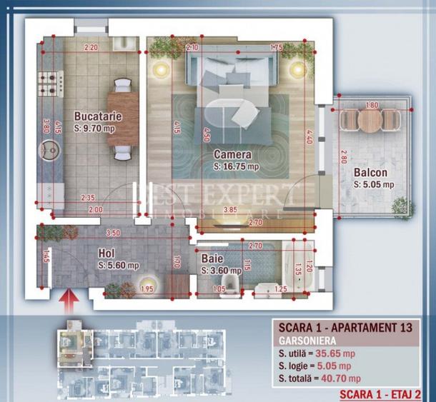 Garsoniera Geam Baie Zona Linistita -Credit ipotecar 15% - 1