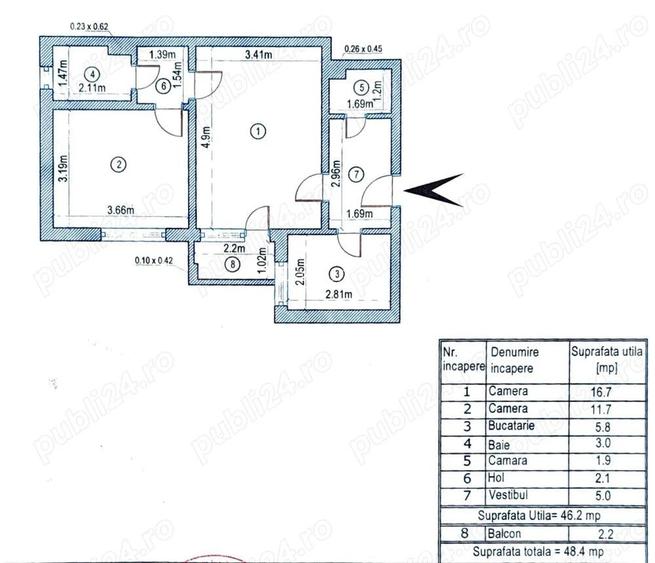 Proprietar! 2 cam, et. 4 10, 48.4 mp, Drumul Taberei | Mobilat, Utilat, REABILITAT, Renovat, Solid