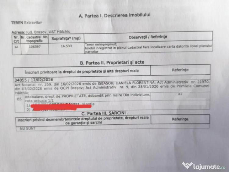 Teren extravilan - Halchiu - 2