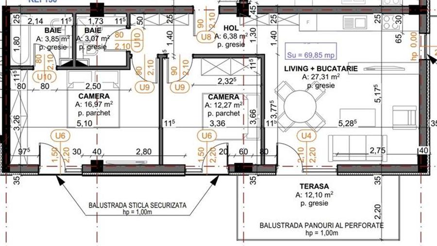 Apartament cu 3 camere semidecomandat în Iris
