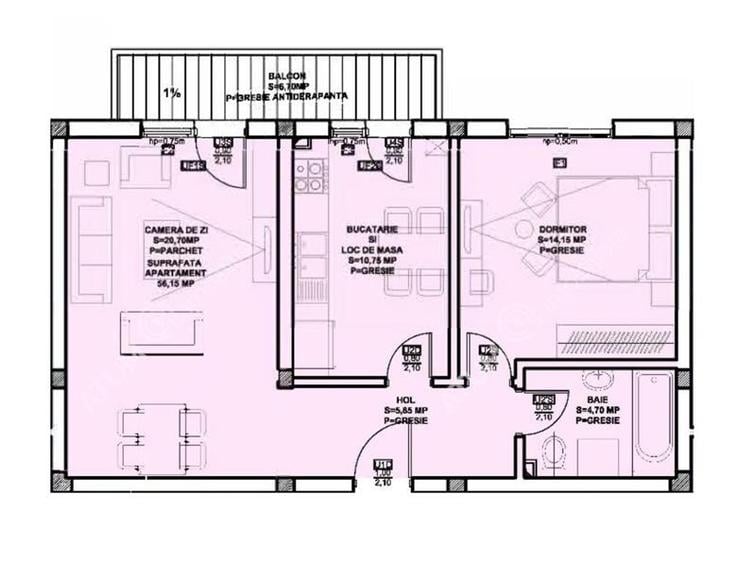 Apartament cu 2 camere decomandate si balcon zona Doamna Stanca - 7