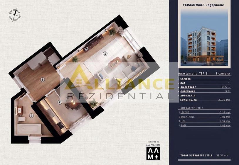 Apartament cu 1 camere decomandat în Tineretului