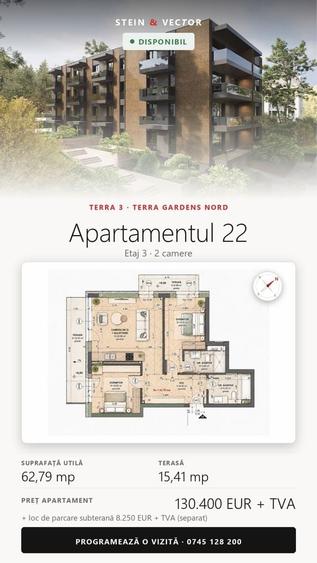Apartament cu 3 camere în Nord