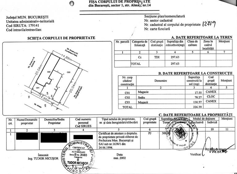 Vand casa cu teren 298 mp, zona Bazilescu, 16 Februarie - 3