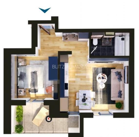 Apartament de vanzare, cu 2 camere, 47 mp, zona Torontalului