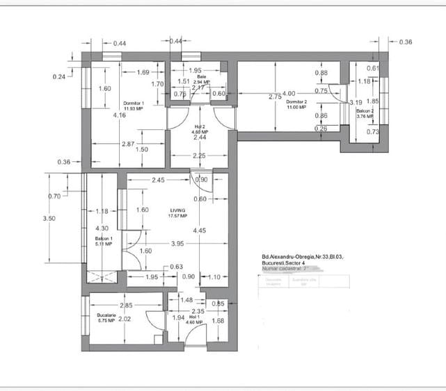 Apartament cu 3 camere semidecomandat în Berceni