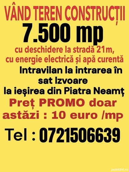 Teren de 7500 mp, în Central