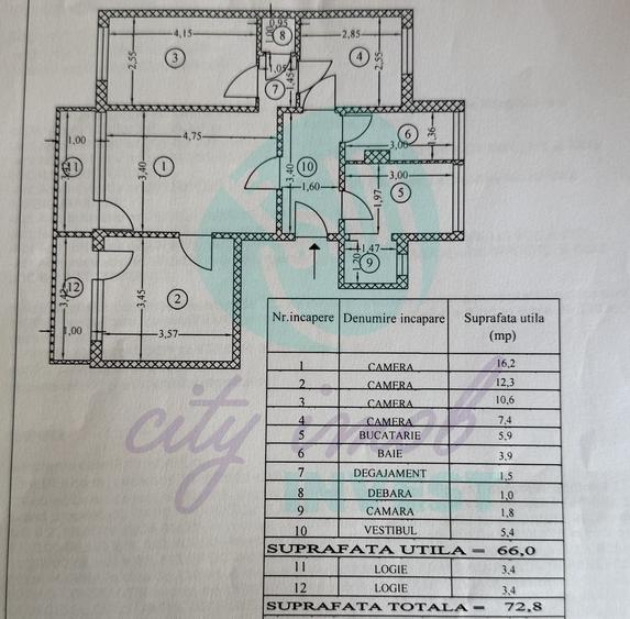 4 camere ultracentral | Universitate – Romană | Ideal locuire sau investiție - 4