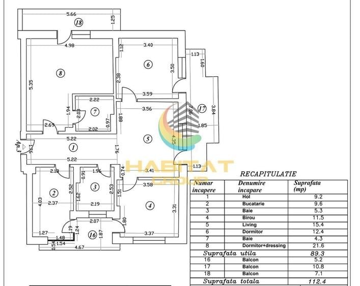 Apartament 4 camere / 113 mp / Postalionului - 7