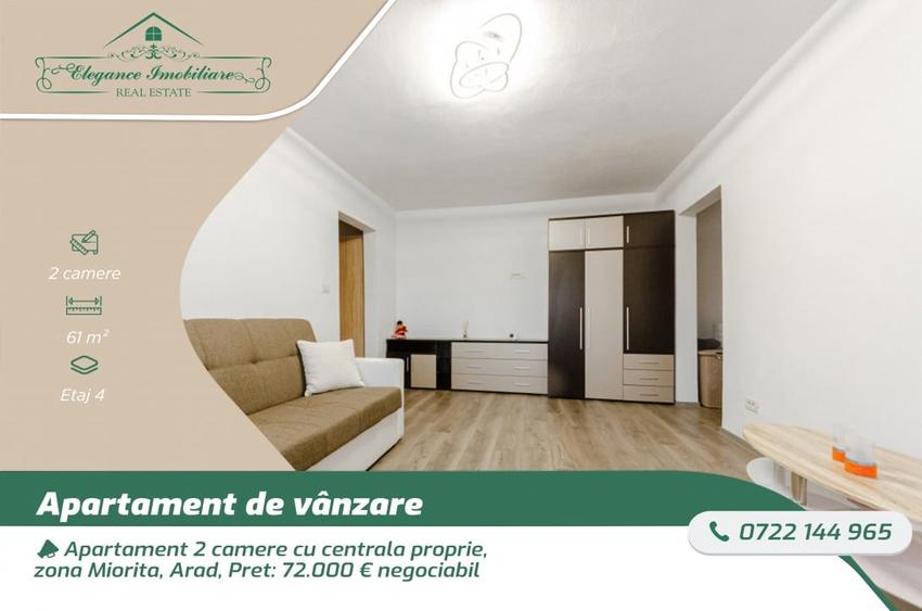Apartament 2 camere cu centrala proprie, zona Miorita, Arad - 10
