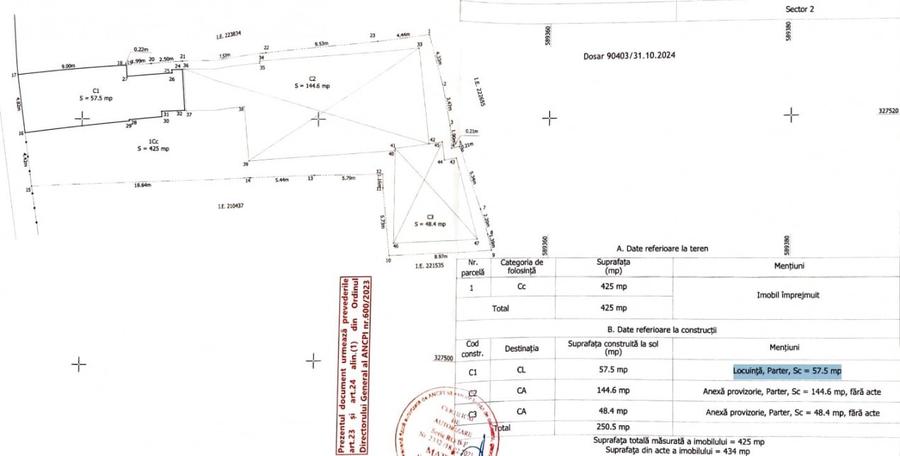 Teren 425 mp zona Calea Mosilor, constructie Parter 60 mp - metrou Obor 12 min - 3