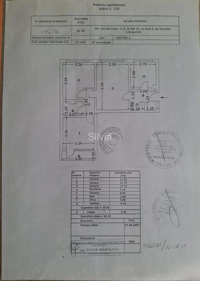 Vanzare apartament 3 camere Tei