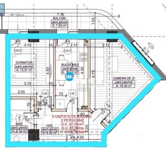 Apartament 2 camere decomandat | Moara de Vant  Brizo | 63,6 mp | - 6