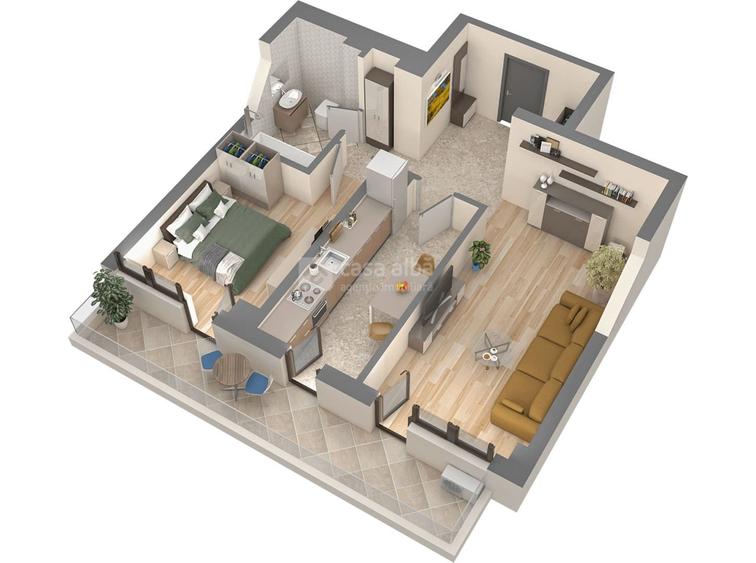 Apartament 2 camere, bloc nou, Podu Ros, intabulat - 4
