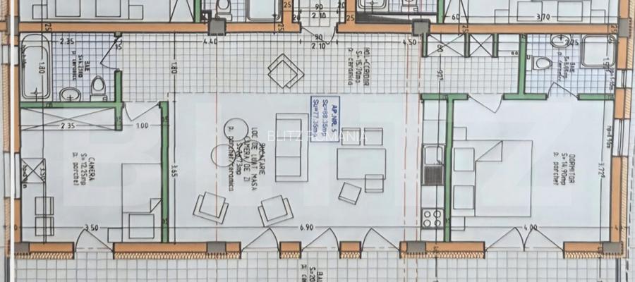 Apartament de vanzare Bloc nou 3 camere, 77,35 mp util