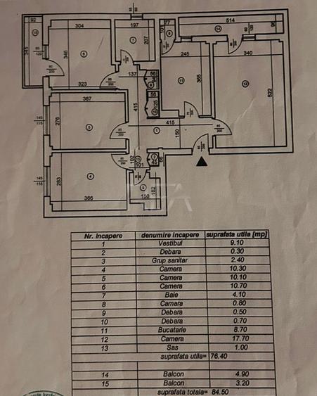 4 camere Timpuri Noi decomandat,centrală,parcare,an 1986,metrou,84 mp - 18