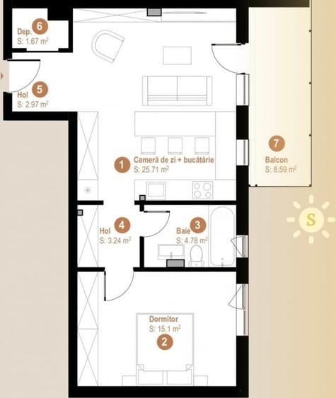 Apartament 2 camere Florești | Urbano Panoramic | mobilat premium | zona Vivo - 12