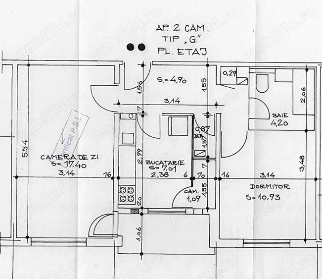 Apartament 2 camere decomandat Obor - Calea Mosilor - bloc 1984 - 1