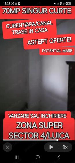 CASA MICA LUICA Sector 4 Curte Mica Super Zona Strada Privata Toate Utilitatile Necesita Renovare - 1