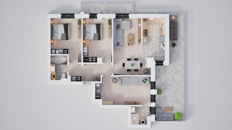 Apartament 4 camere, ansamblu exclusivist, parc, boxe și parcari disponibile - 2