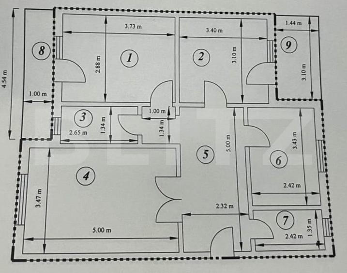 Apartament cu 3 camere decomandat, mobilat în Central