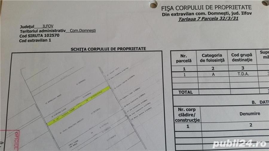 Teren de 3720 mp, în Domnești