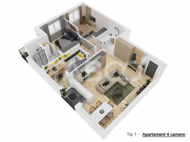 COMISION 0% Apartament 4 camere 81 mpu LOC PARCARE zona Doamna Stanca - 2