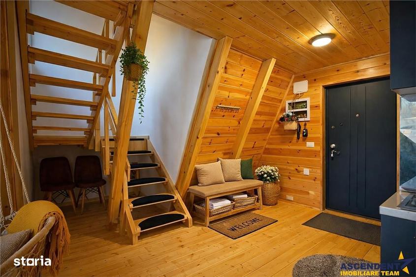 Eleganta,echipata casa A Frame,1.200 mp teren,deschidere Piatra Craiul - 10