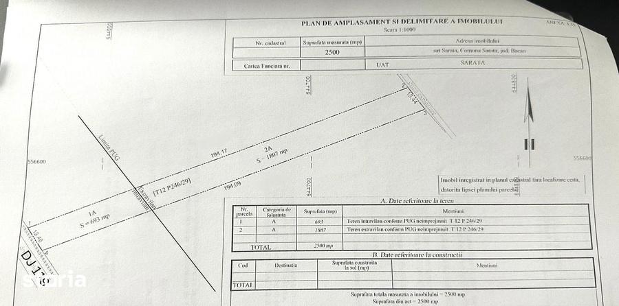 De vanzare teren com. Sarata, Bacau - 2500mp - 5