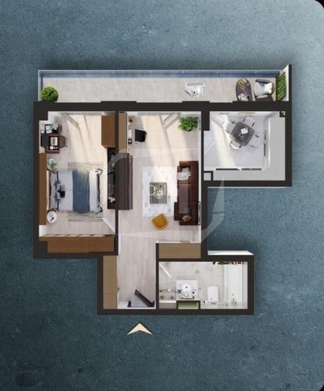 Apartament cu 2 camere cu CF, 55mp, in bloc nou!