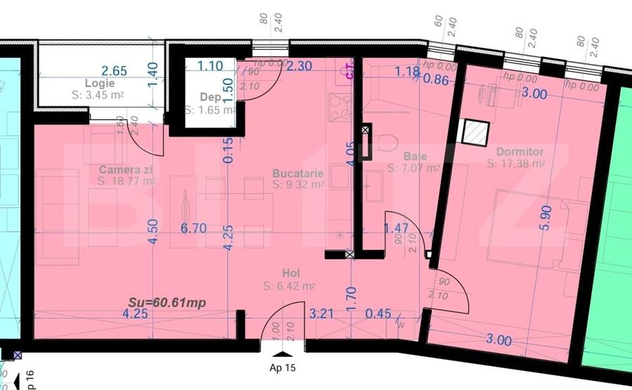 Apartament 2 Camere | 61 mp Utili  | Zona Aradului - 1