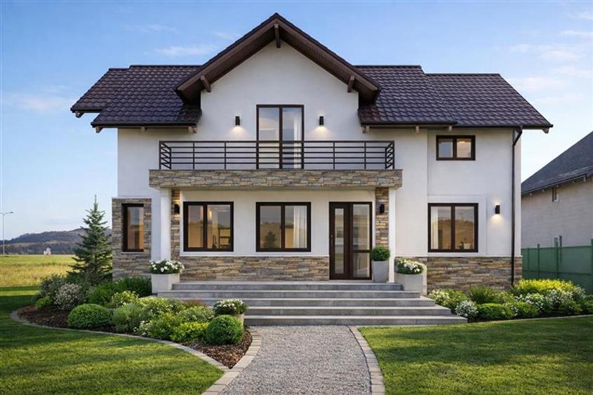 Casa eleganta pe 2 nivele, la 15 minute de Brasov, DJ 112A, finalizata la cheie - 1