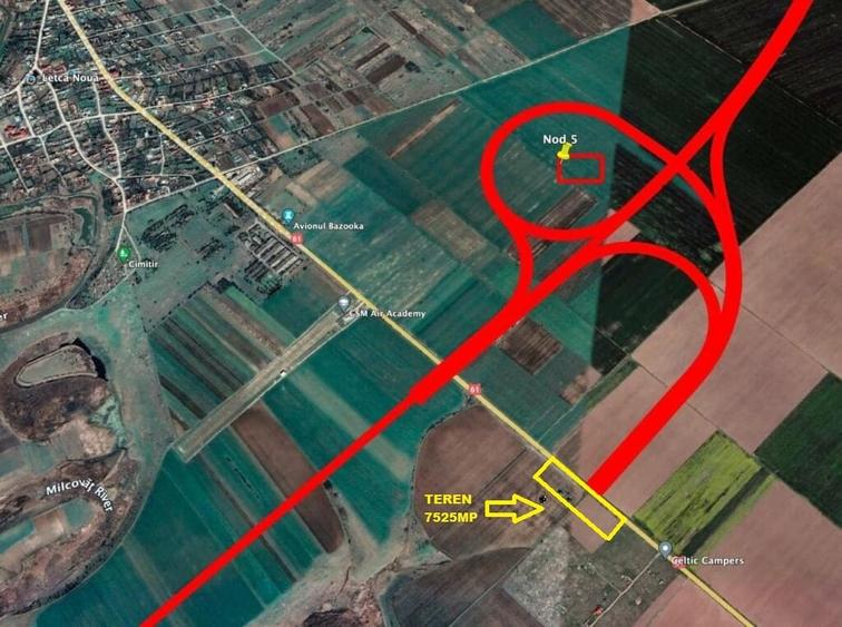 Teren Intravilan Letca Noua DN61 deschidere 235m - 2