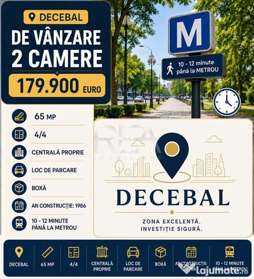 Apartament cu 2 camere decomandat în Decebal