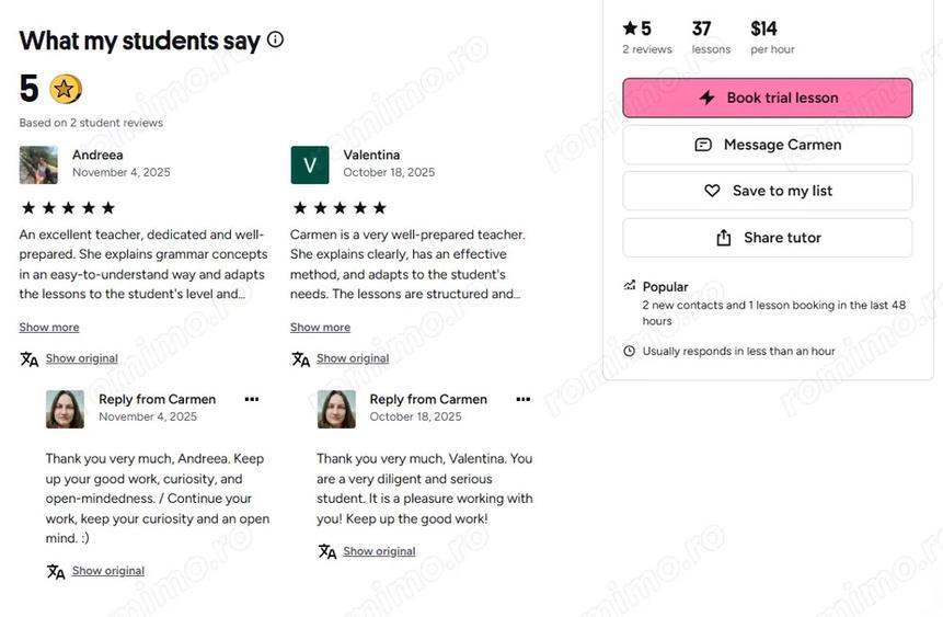 Carmen C. English Tutor - 2