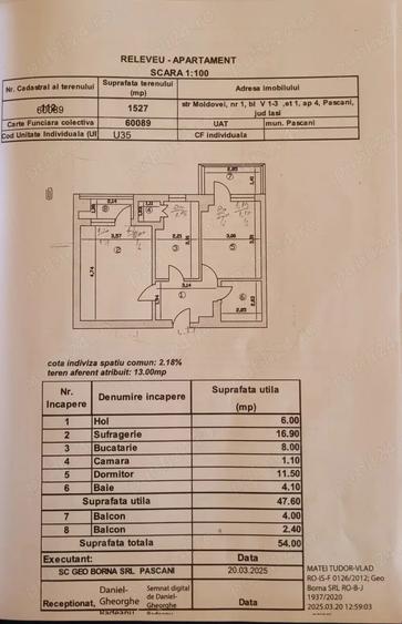 Vand apartament 2 camere 54 metri patrati zona ultracentrala Pa?cani - 3