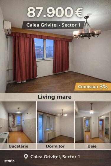 Apartament 3 camere - 62 mp - Calea Grivitei/Basarab - Sector 1 - 1