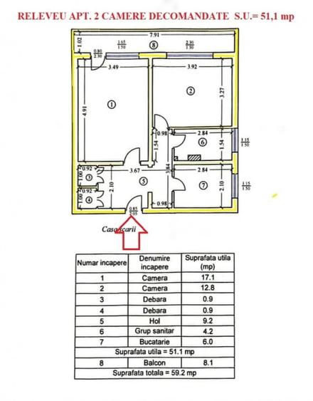 Apartament de vanzare 2 camere decomandate, str. Cornisa, Mun. Bacau - 1