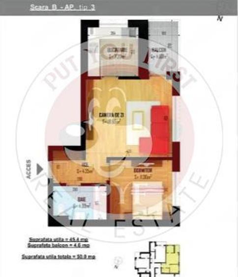 Regie | Apartament 2 camere | Decomandat | 50 mp | B11423 - 3