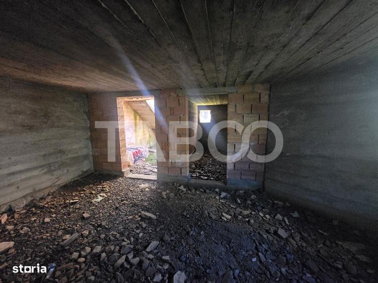 Teren de vanzare 436mp intravilan si fundatie cu proiect casa Rasinari - 4