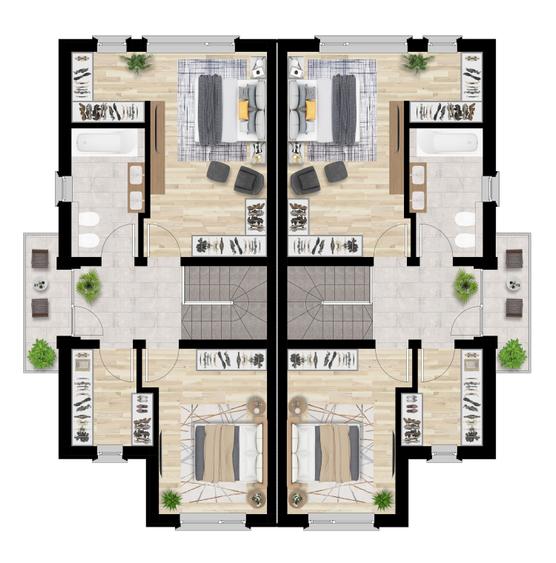 Dezvoltator: Duplex in cartier privat - 4,5 camere, 2 bai cu dormitor la parter - 3