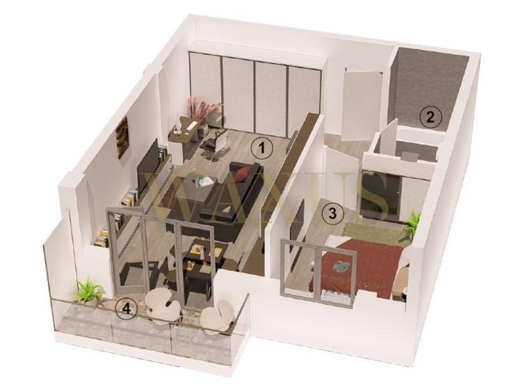 Apartament de 2 camere - 54mp I Balcon I Parcare - Parc Poligon - 4