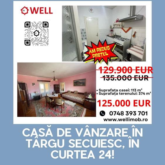 Casă cu 3 camere cu Teren 374 Mp în Central