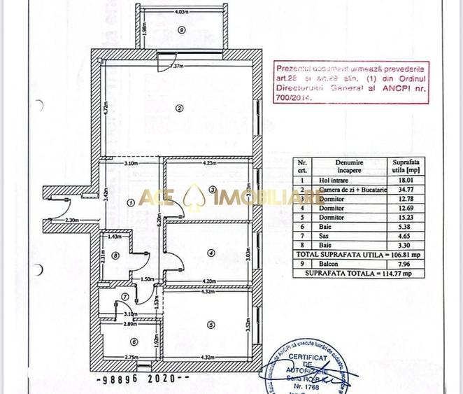 Apartament cu 3 camere, mobilat în Domenii