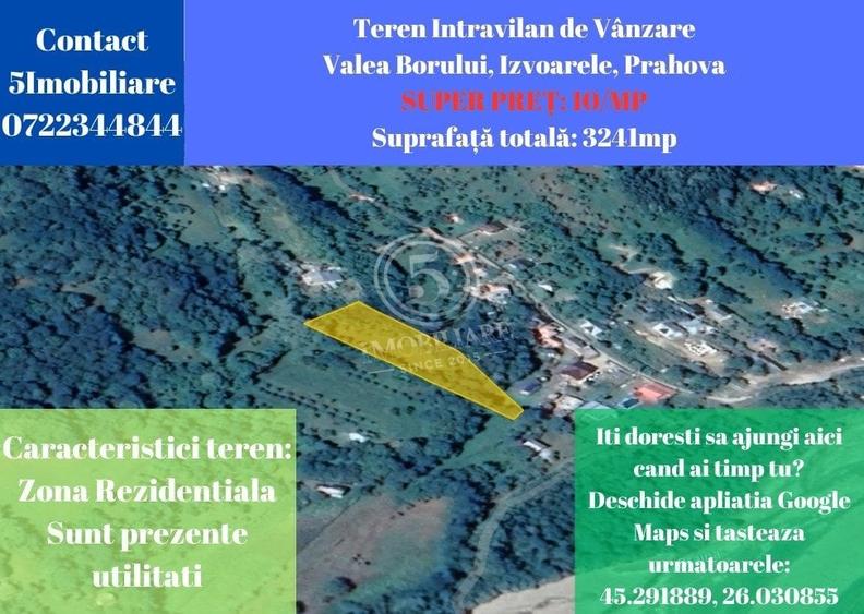 Izvoarele Valea Borului- Teren Intravilan de Vanzare- Comision 0% - 1