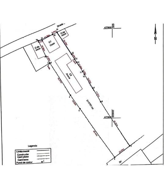 2 case, hala depozitare, teren 3785 mp - 2 F.S. - 22 m, pe malul Begai - 18