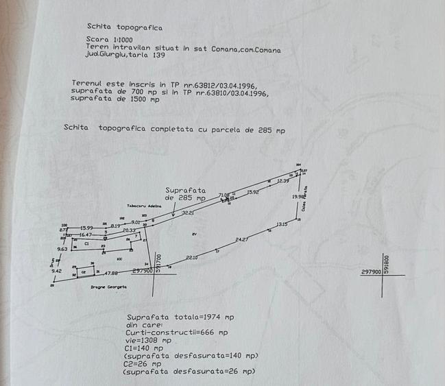 Proprietate de vânzare în Comana – teren 1.974 mp, 21 m deschidere - 2